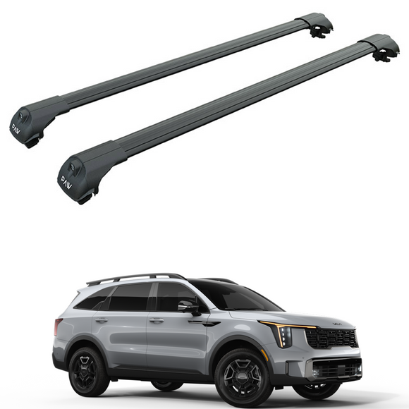 For Kia Sorento 2021-2025 Roof Rack Cross Bars Raised Rail Black