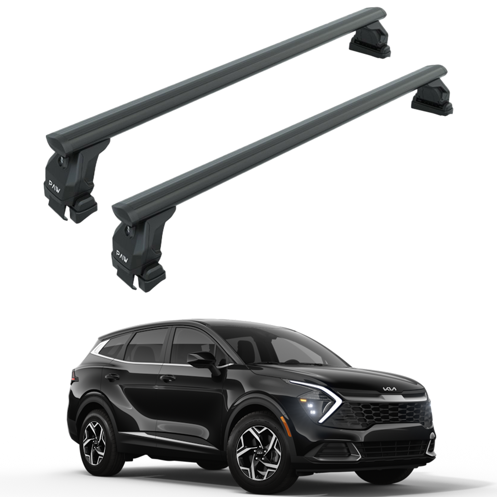 Für Kia Sportage 2016-Up Dachträgersystem, Aluminium-Querstange, Metallhalterung, abschließbar, Schwarz