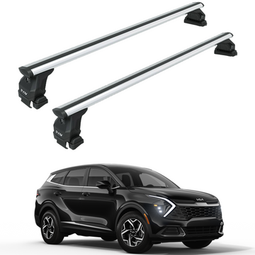 Für Kia Sportage 2016-Up Dachträgersystem, Aluminium-Querstange, Metallhalterung, abschließbar, Schwarz 