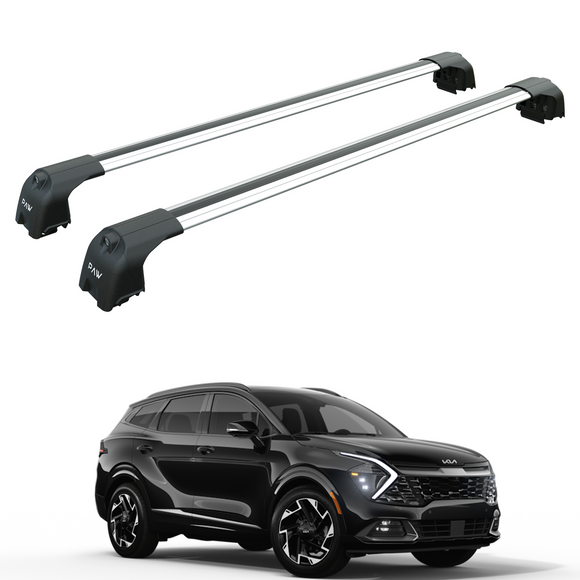 For Kia Sportage (2022-2025) Roof Rack Cross Bars Flush Rail, Silver