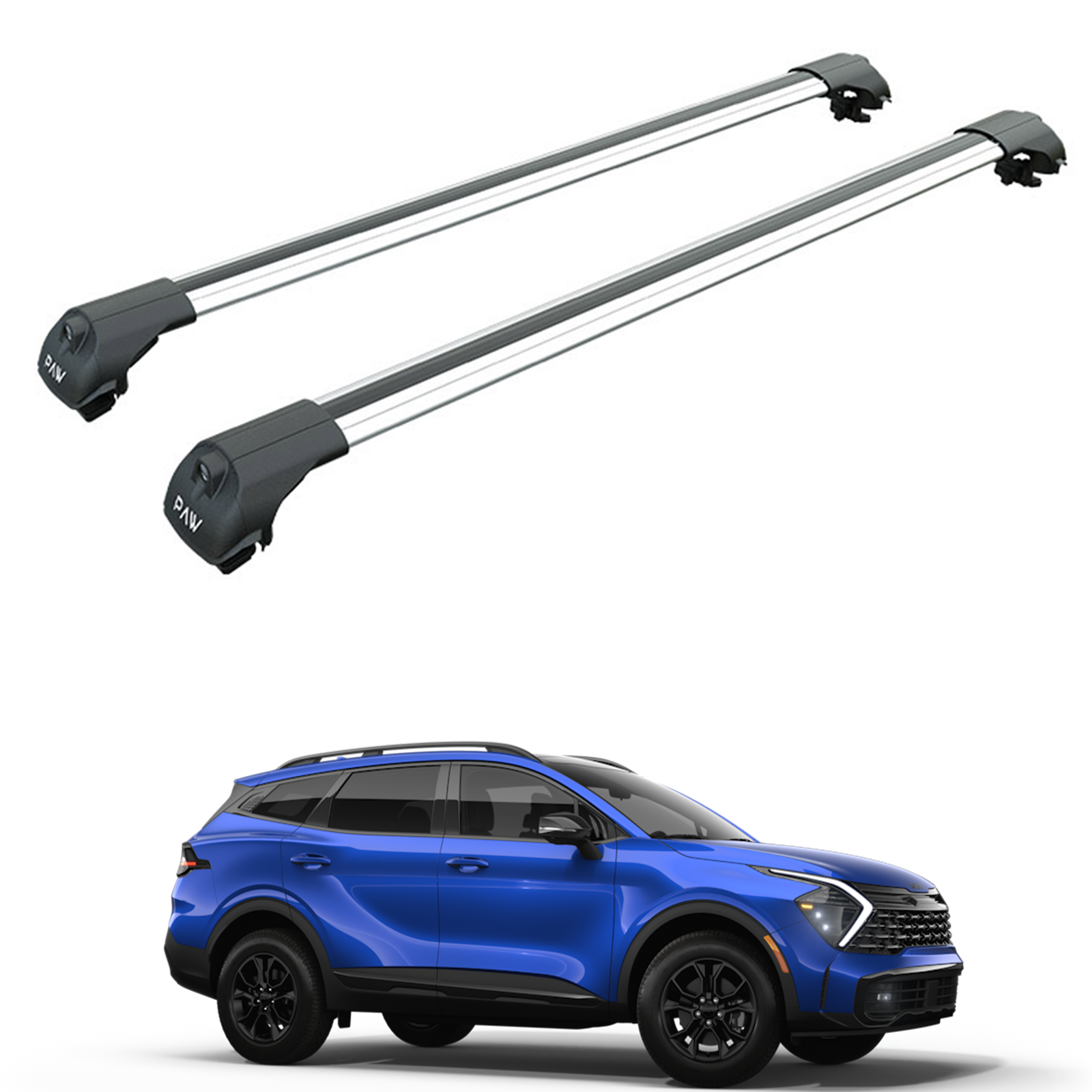 Für Kia Sportage 2022-Up Dachträgersystem, Aluminium-Querstange, Metallhalterung, abschließbar, Silber