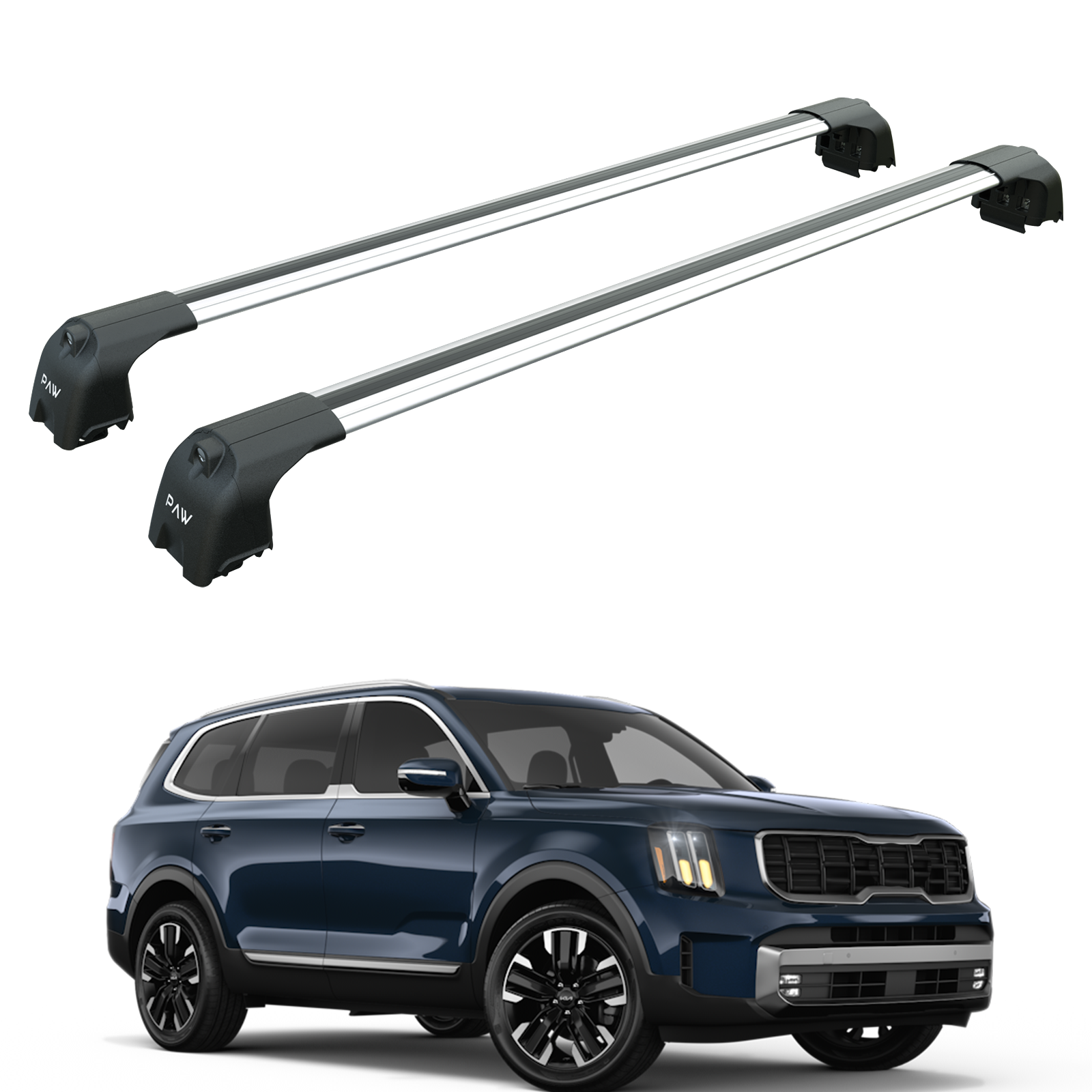 For Kia Telluride 2020-2025 Roof Rack Cross Bar Flush Rail Silver