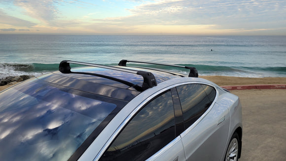 For Tesla Model S (2012-2016) Roof Rack Cross Bars, Fix Point, Black
