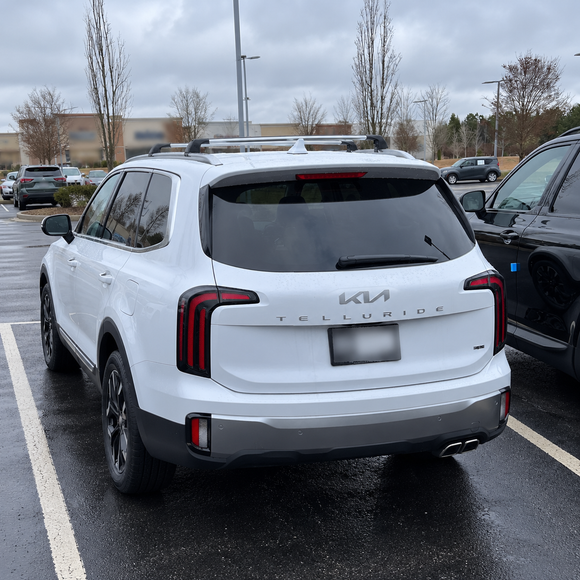 Für Kia Telluride 2020-Up Dachträgersystem, Aluminium-Querstange, Metallhalterung, abschließbar, Schwarz