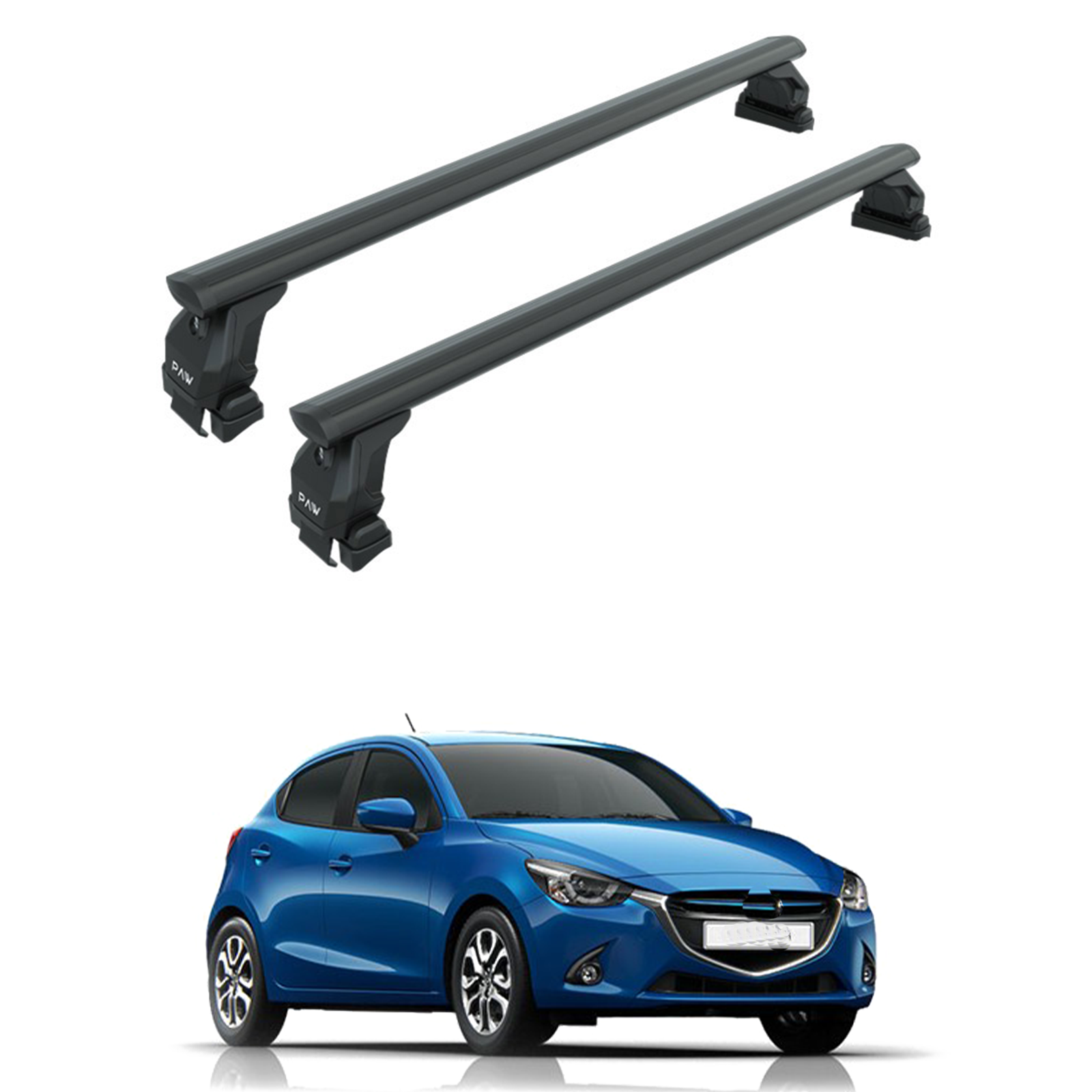 For Mazda 2 Series 2016-2025 Roof Rack Cross Bars Normal Roof Black