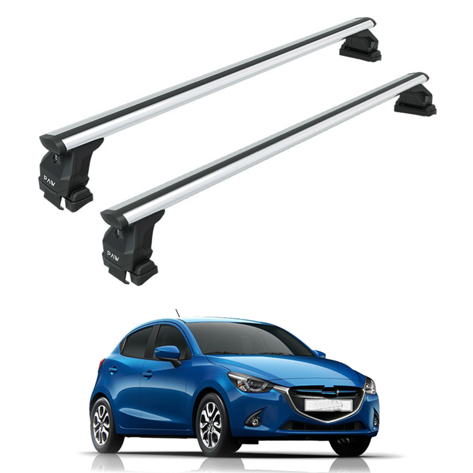 For Mazda 2 Series 2016-2025 Roof Rack Cross Bars Normal Roof Silver