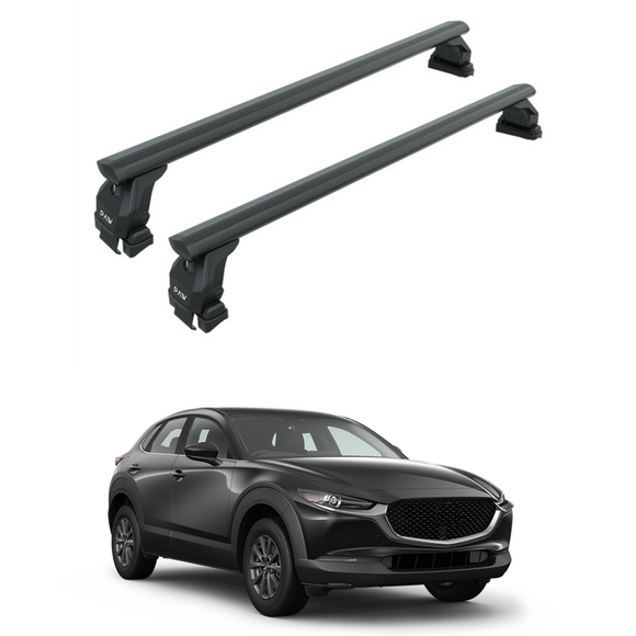 For Mazda CX-30 S 2020-2025 Roof Rack Cross Bars Fix Point Alu Black