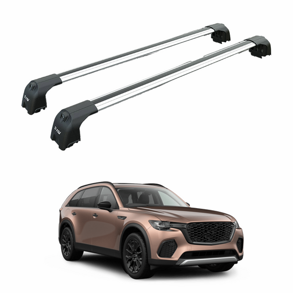 For Mazda CX-70 2025-2026 Roof Rack System, Aluminium Cross Bar, Flush Rail, Silver