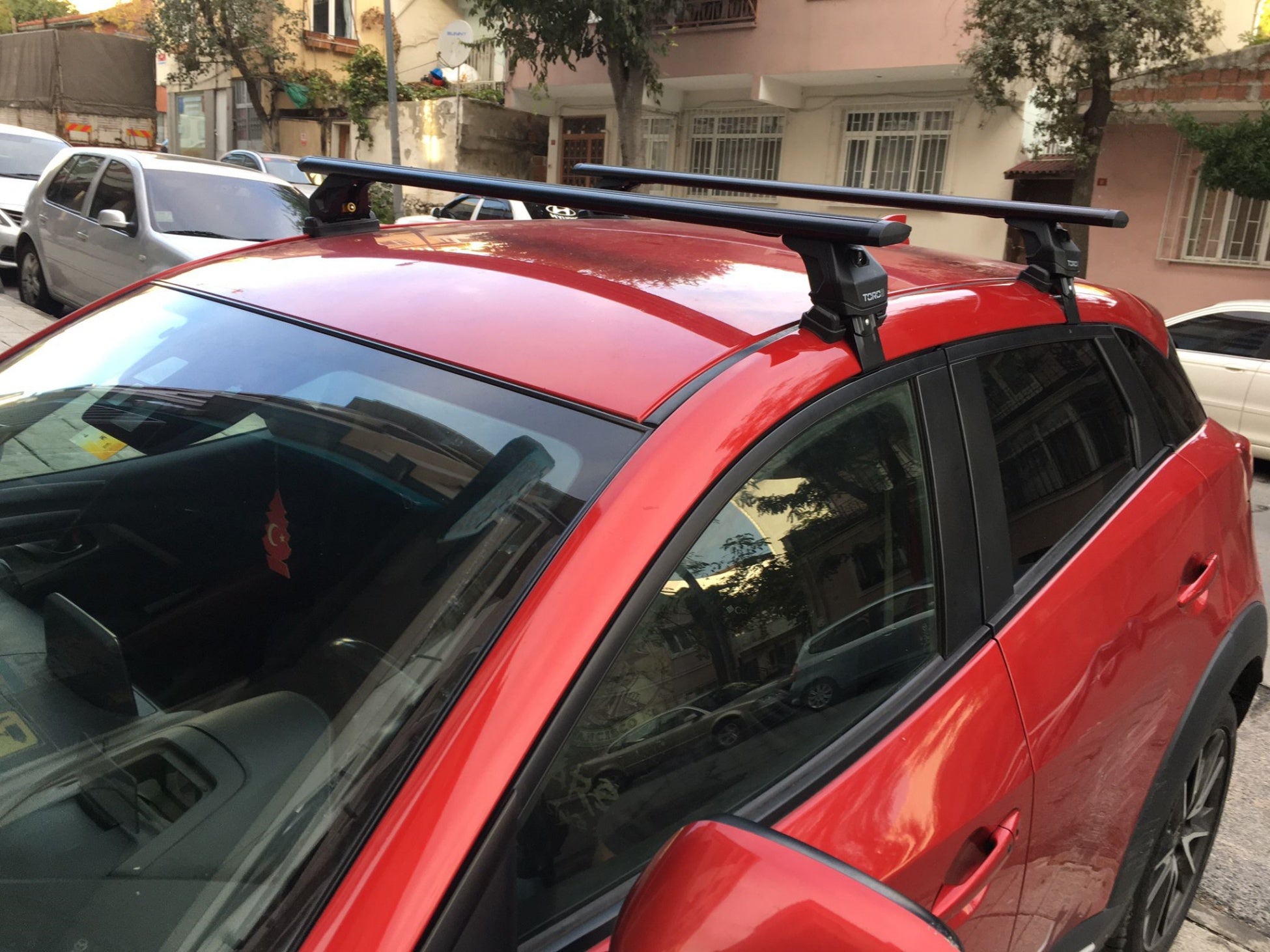 For Mazda CX-3 DK 2016-22 Roof Rack Cross Bars Metal Bracket Normal Roof Alu Black-8