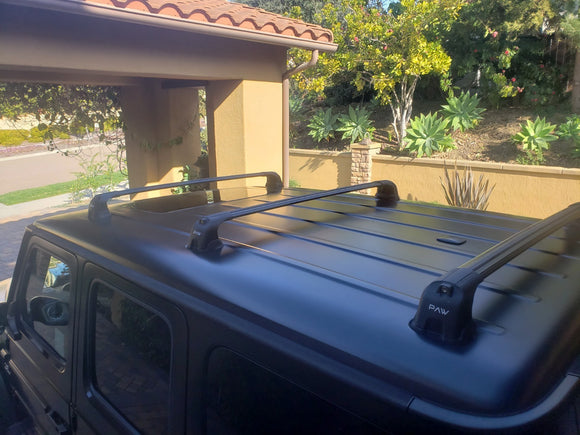 Für Mercedes G-Serie 1990–2018, Dachträgersystem, Träger, Querträger, Aluminium, abschließbar, hochwertige Metallhalterung mit Regenrinnen, Schwarz