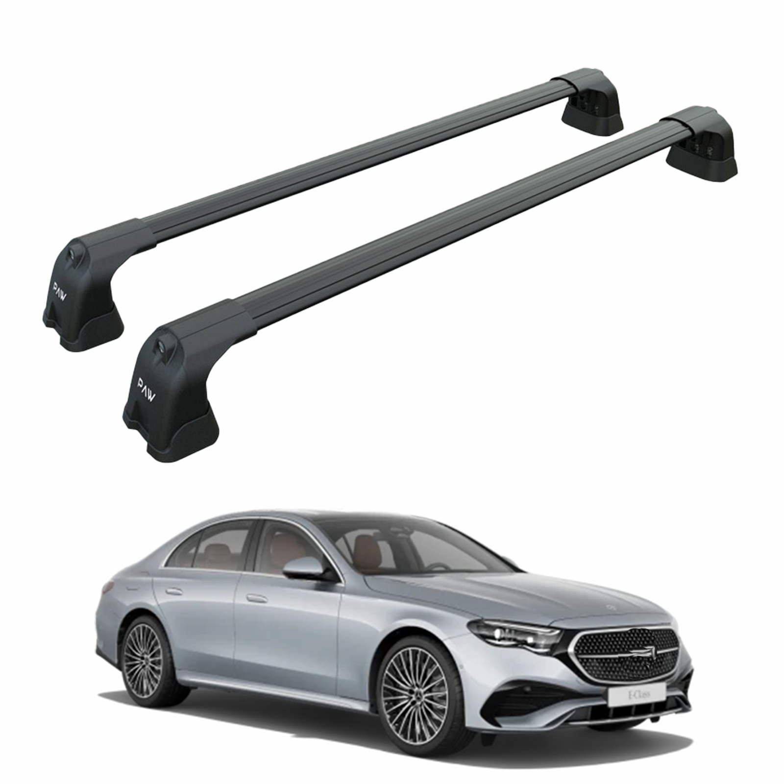 For Mercedes E Sedan W214 2024-Up Roof Rack Cross Bars Fix Point Alu Black