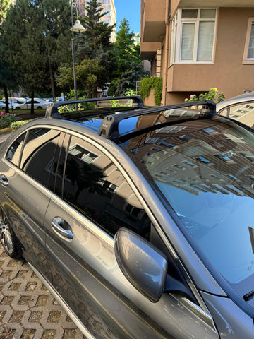 For Mercedes C Coupe C205 2014-2021 Roof Rack Cross Bars Fix Point Black - 0