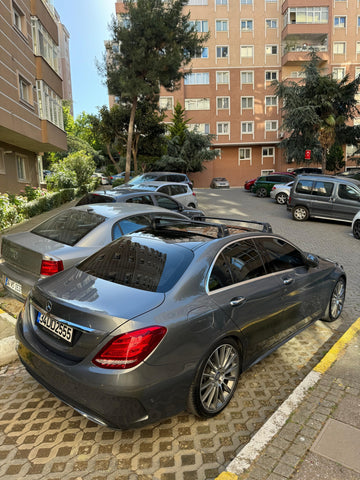 For Mercedes C Sedan W204 2007-2014 Roof Rack Cross Bars Fix Point Black - 0
