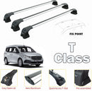 For Mercedes Benz T 2022-2025 3Qty Roof Rack Cross Bars Metal Bracket Fix Point Alu Silver-2