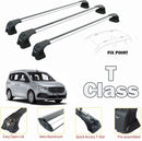 For Mercedes Benz T 2022-2025 3Qty Roof Rack Cross Bars Metal Bracket Fix Point Alu Black-2