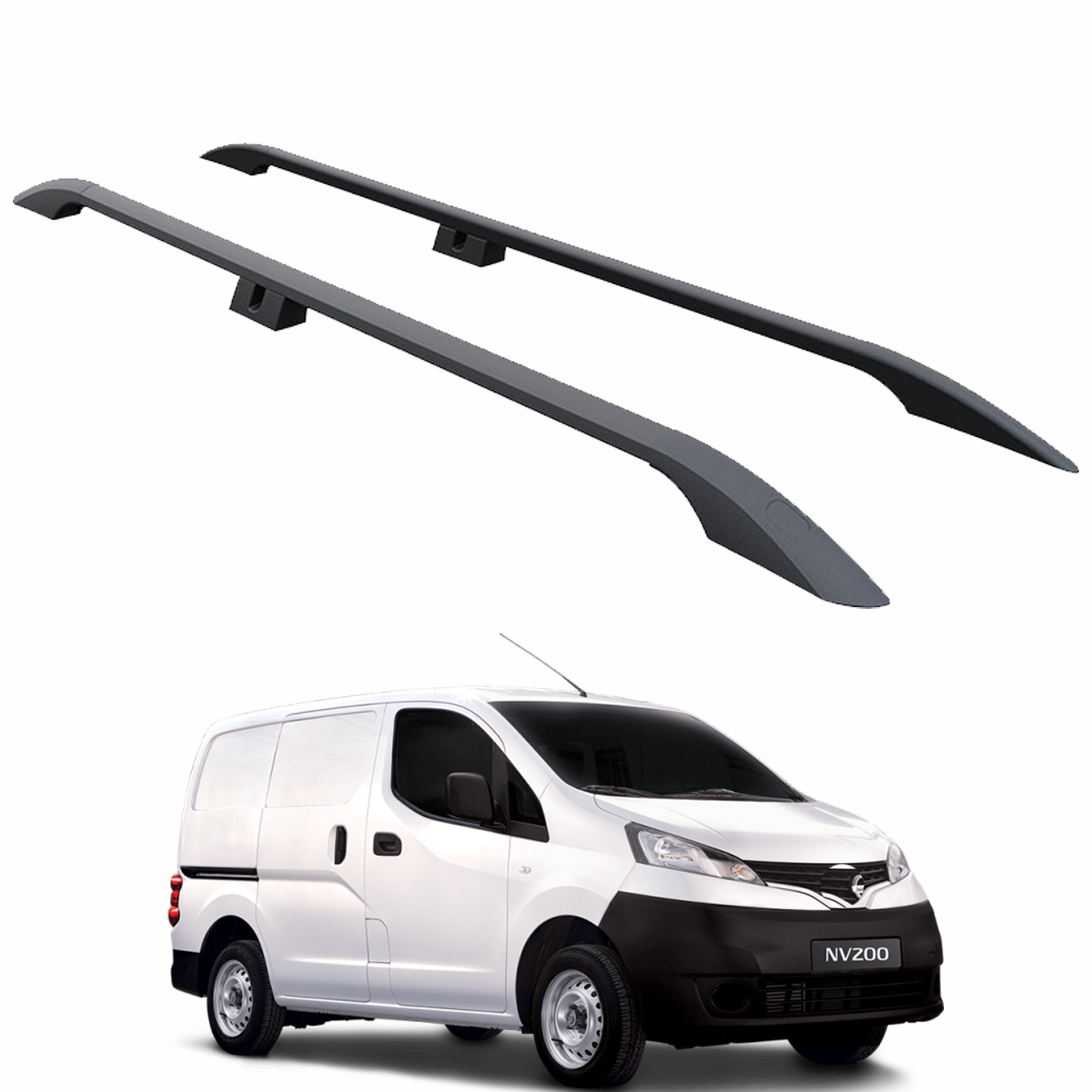 For Nissan NV200 Aluminium Roof Side Rails Plus 2009- Up Black