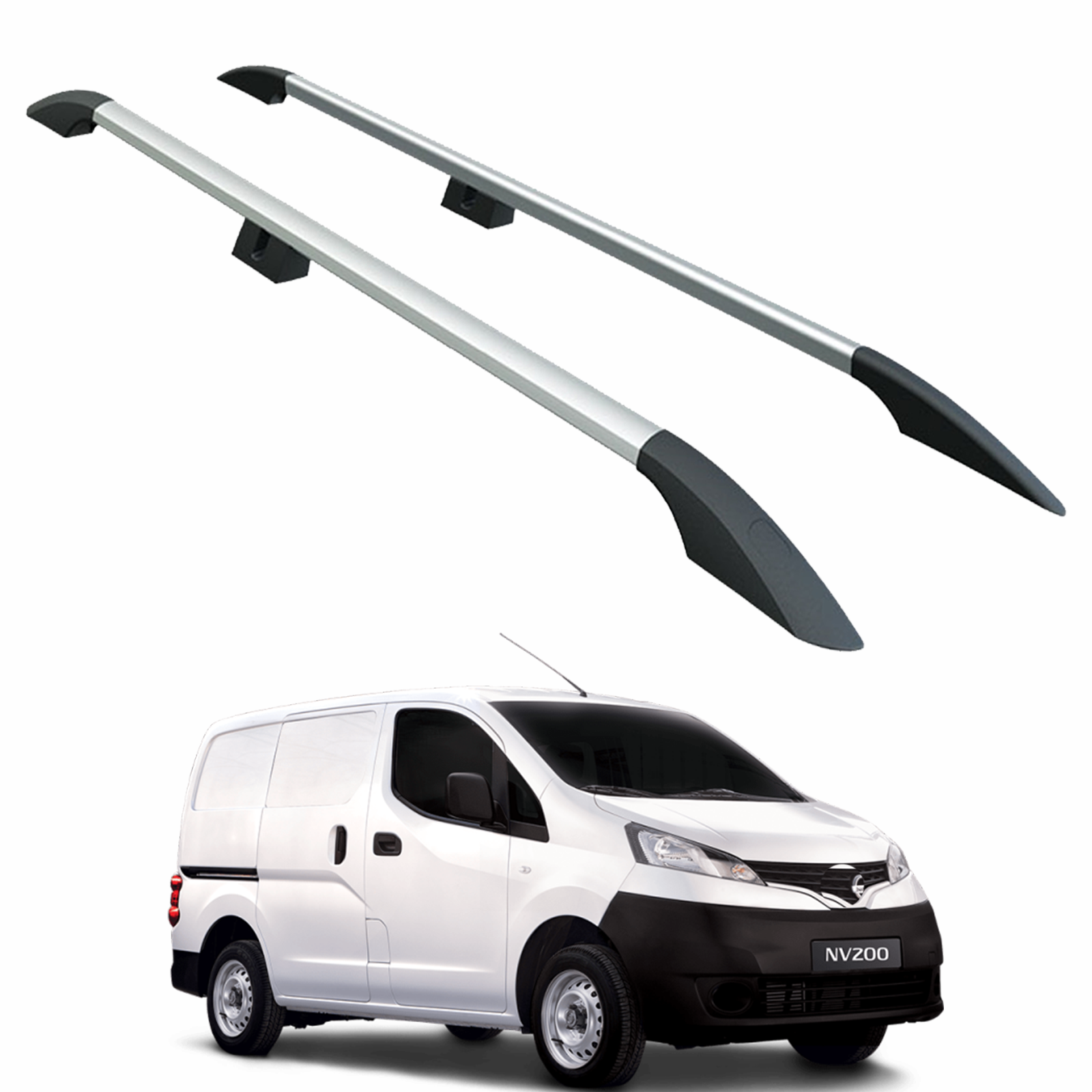 For Nissan NV200 Aluminium Roof Side Rails Plus 2009- Up Silver