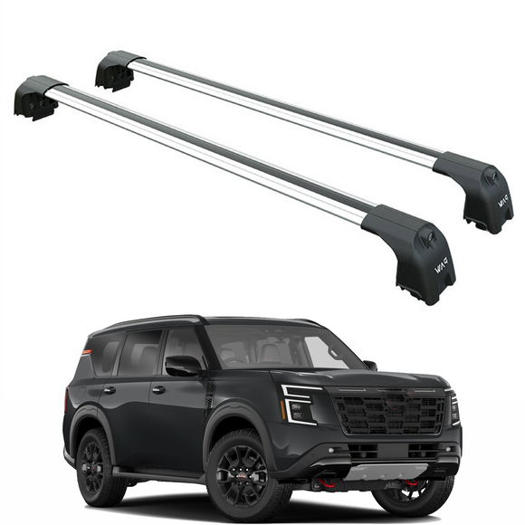 For Nissan Armada 2025-2026 Roof Rack System, Aluminium Cross Bar, Flush Rail, Silver