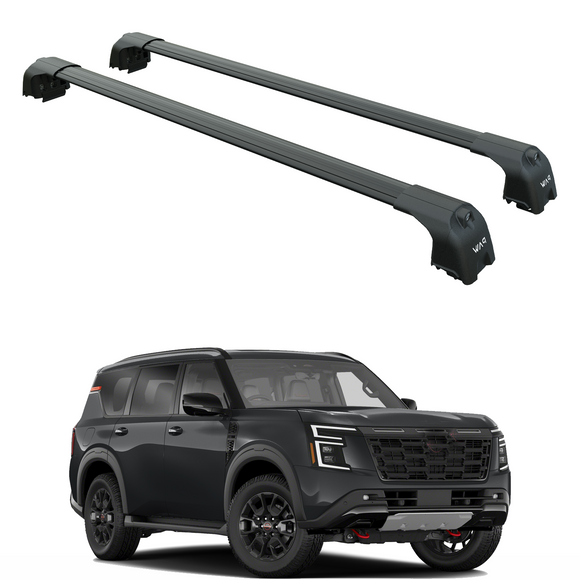 For Nissan Armada (2025-2026) Roof Rack System, Aluminium Cross Bar, Flush Rail, Black