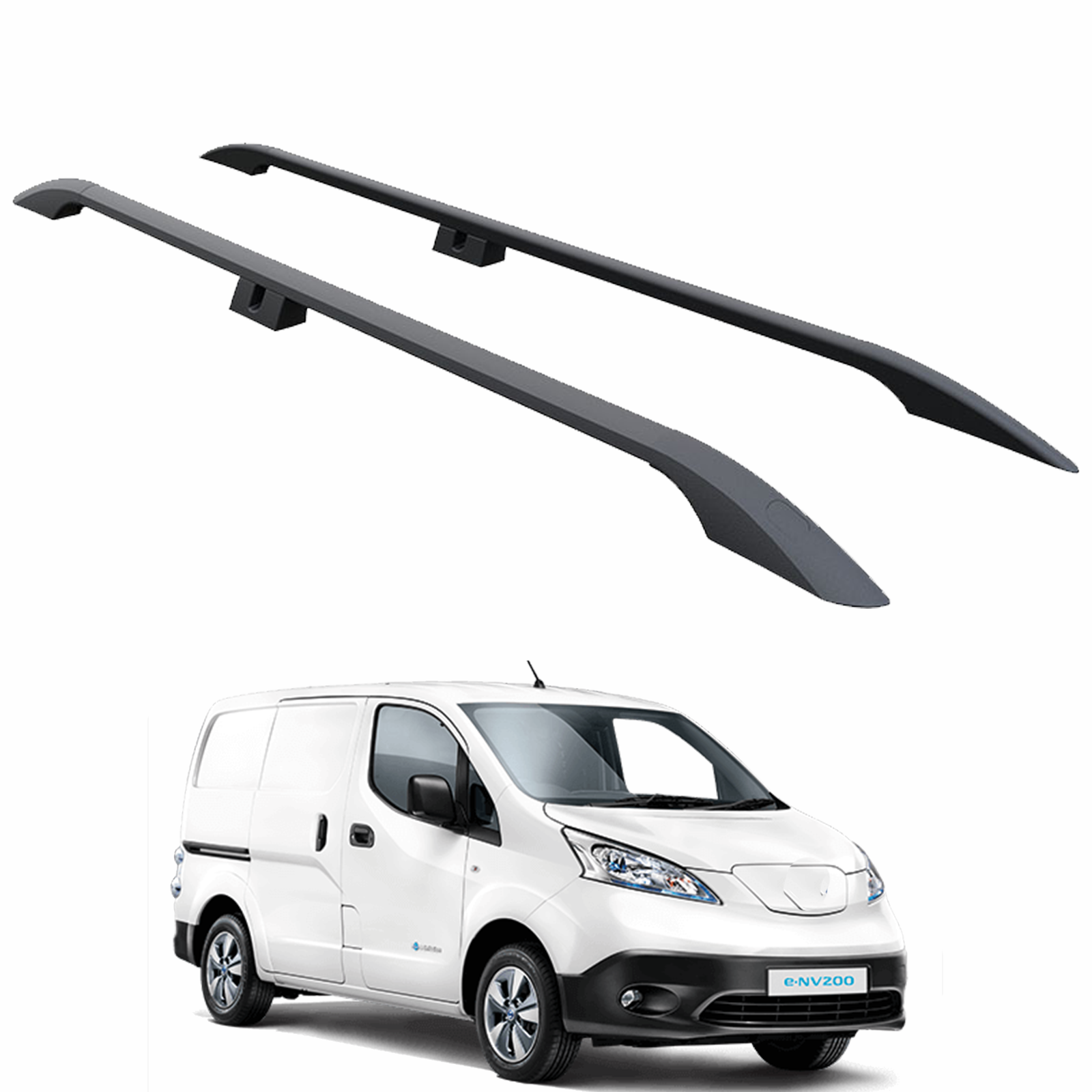 For Nissan E NV200 2014-2025 Aluminium Roof Side Rails Plus Black