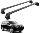 Für Nissan X-Trail T31 2007–2014, 2 Stück, Dachträger, Systemträger, Querträger, Aluminium, abschließbar, hochwertige Metallhalterung, schwarz-1