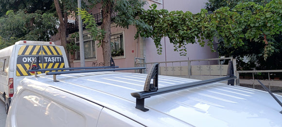 For Ford Transit (2013-2025) Ladder Roof Rack Carrier Cross Bars Aluminum, Silver 3 Qty