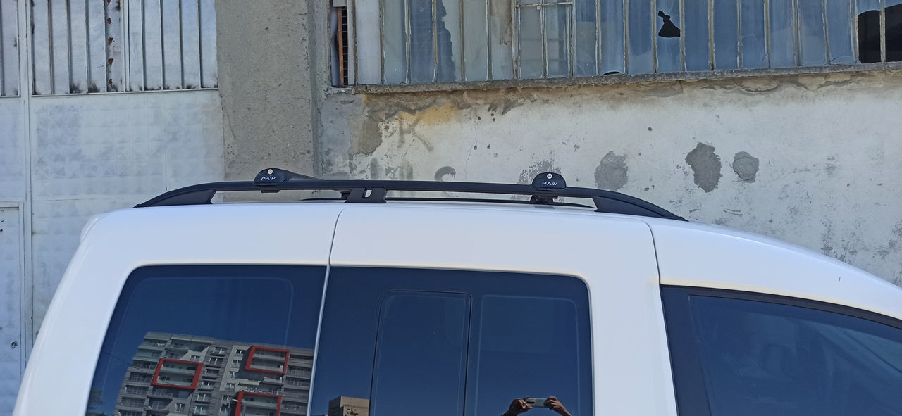 For Volkswagen Caddy IV 2015-20 Roof Side Rails Ultimate Style Alu Black