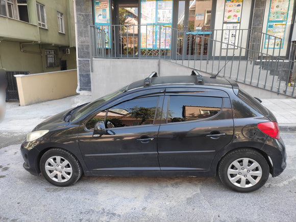 For Peugeot 207 2006-2012 Roof Rack System Carrier Cross Bars Aluminum Black