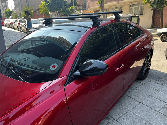 Kompatibel mit Honda Civic 5-tr Sedan Fahrzeugen 2010–2017 mit normalem Dachträger in schwarzer Farbe