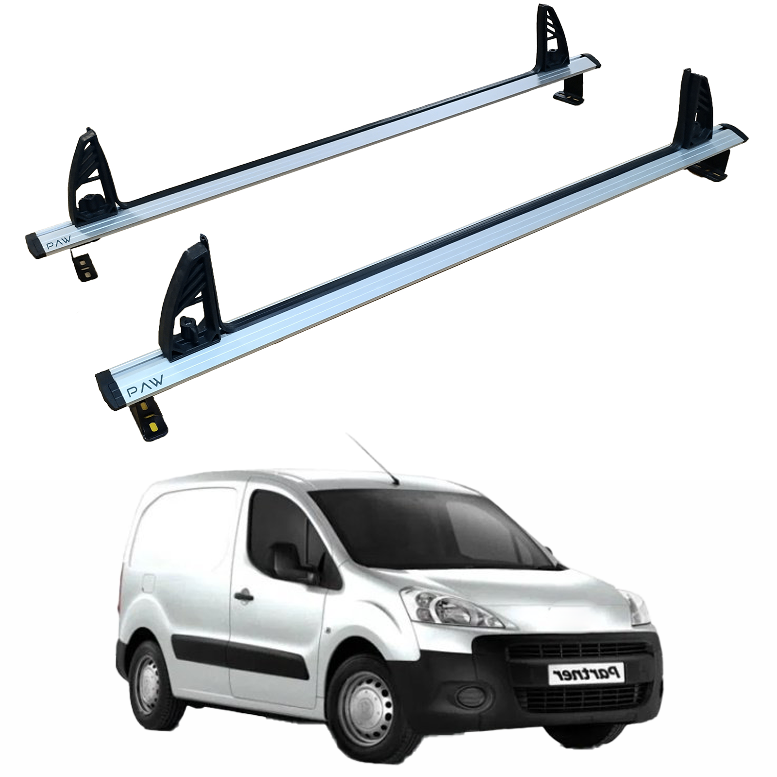 For Peugeot Partner Roof Racks Cross Bars Carrier Alu 2008-2018 2 Qty