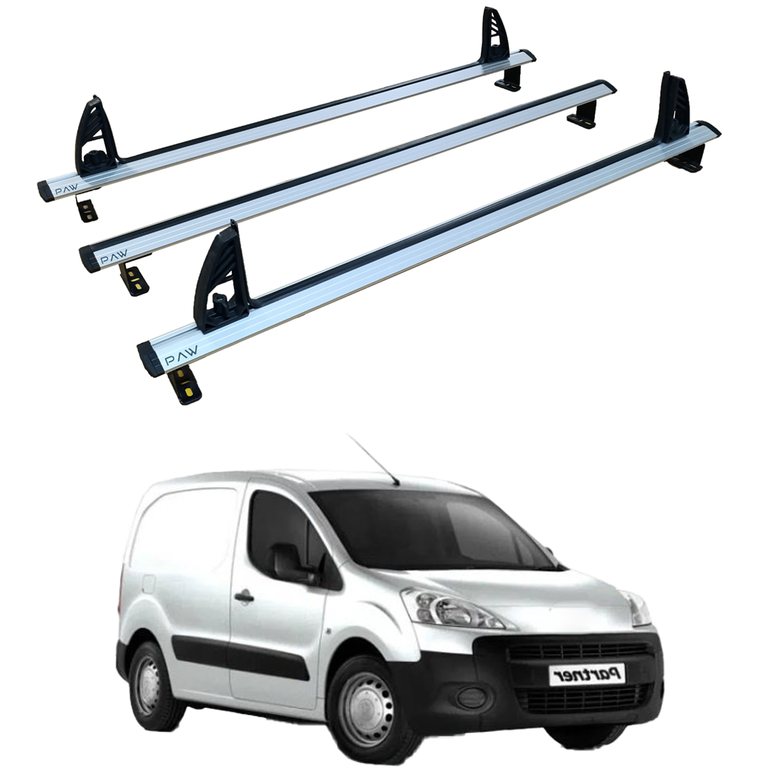 For Peugeot Partner 2008-2018 Roof Racks Cross Bars Carrier Alu 3 Qty