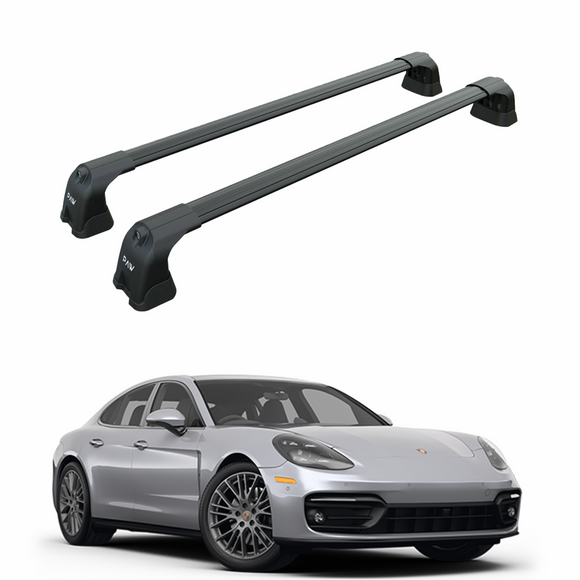 For Porsche Panamera 2009-2016 Roof Rack Cross Bars Fix Point Alu Black
