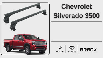 Für Chevrolet Silverado 1500/2500 2019-Up Dachträgersystem, Aluminium-Querstange, Metallhalterung, normales Dach, Schwarz - 0