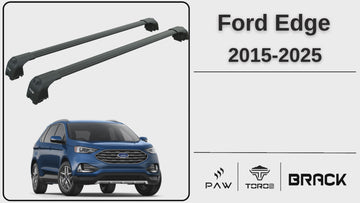 For Ford Edge CD539 2015-2025 Roof Rack Cross Bars Flush Rail Black - 0