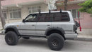 For Toyota Land Cruiser J70 Roof Rack Cross Bars T-Slot Aluminum, Rain Gutter Mount, No Drill | Black-6