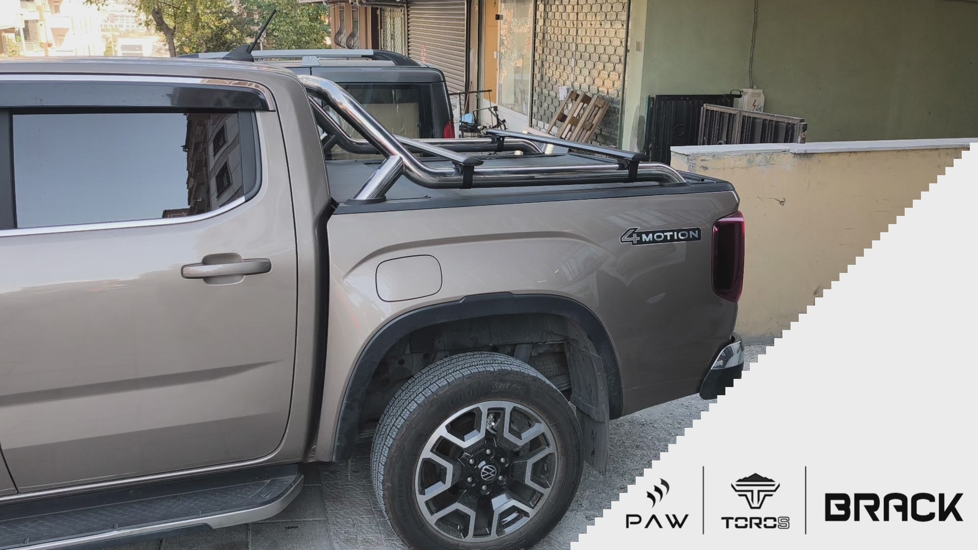 Bed Rack Carrier for Volkswagen Amarok Aventura (2020–2025) – Roll Bar Compatible, Grey - 0