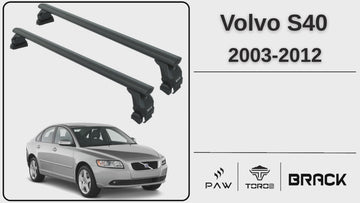 For Volvo S40 2003-2012 Roof Rack Cross Bar Fix Point Roof Black - 0
