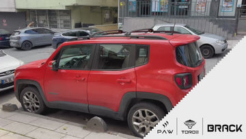 For Jeep Renegade (2015-2023) Roof Rack Cross Bars Raised Rail, Black - 0