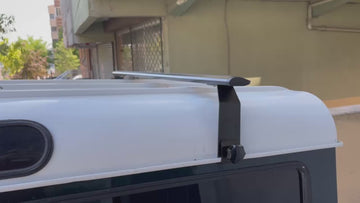 For Land Rover Defender 110 1993-2020 Roof Rack Cross Bars Rain Gutters Black - 0