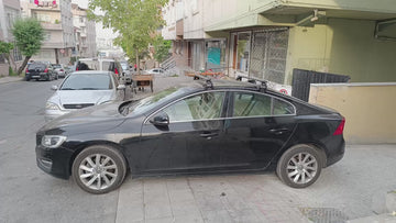 Für Volvo S60 2010–13 Dachträger, Querträger, Metallhalterung, normales Dach, Alu, Schwarz - 0