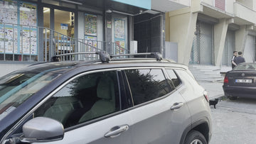 For Jeep Compass 2017-2025 Roof Rack Cross Bars Flush Rail Alu Black - 0