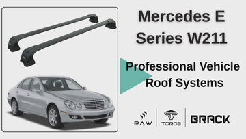 For Mercedes E Sedan W211 (2002-2010) Roof Rack Cross Bars Fix Point Black - 0