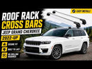 For Jeep Grand Cherokee L (2022-2026) Roof Rack Cross Bars Flush Rail Black-2