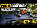 GMC Savana Van Roof Rack Cross Bars 1500 2500 3500 1996-Up – 3Qty T-Slot Aluminum Bars (Black), Rain Gutter Mount, No Drilling, 4 Load Stops, for Work & Recreation-8