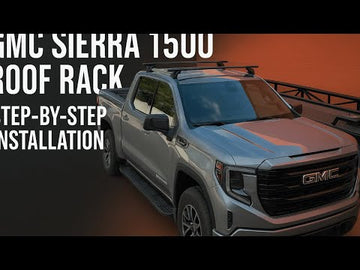 Für GMC Sierra 1500 2019-Up Dachträgersystem, Aluminium-Querstange, Metallhalterung, abschließbar, Silber  - 0