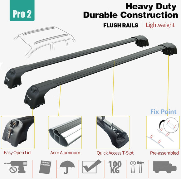 For Jeep Compass 2025-2026 Roof Rack-Cross bars Fits to for Flush Roof Rails Silver