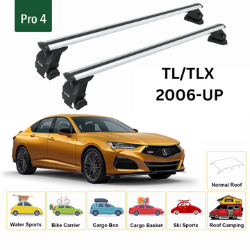 For Acura TL/TLX 2008-2014 Roof Rack Cross Bars Normal Roof Alu Silver - 0