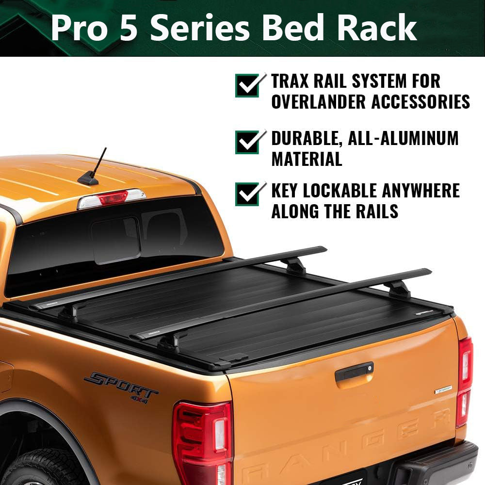 For Ford F350 Bed Rack for Retractable Covers with T-slots 2015-Up Black