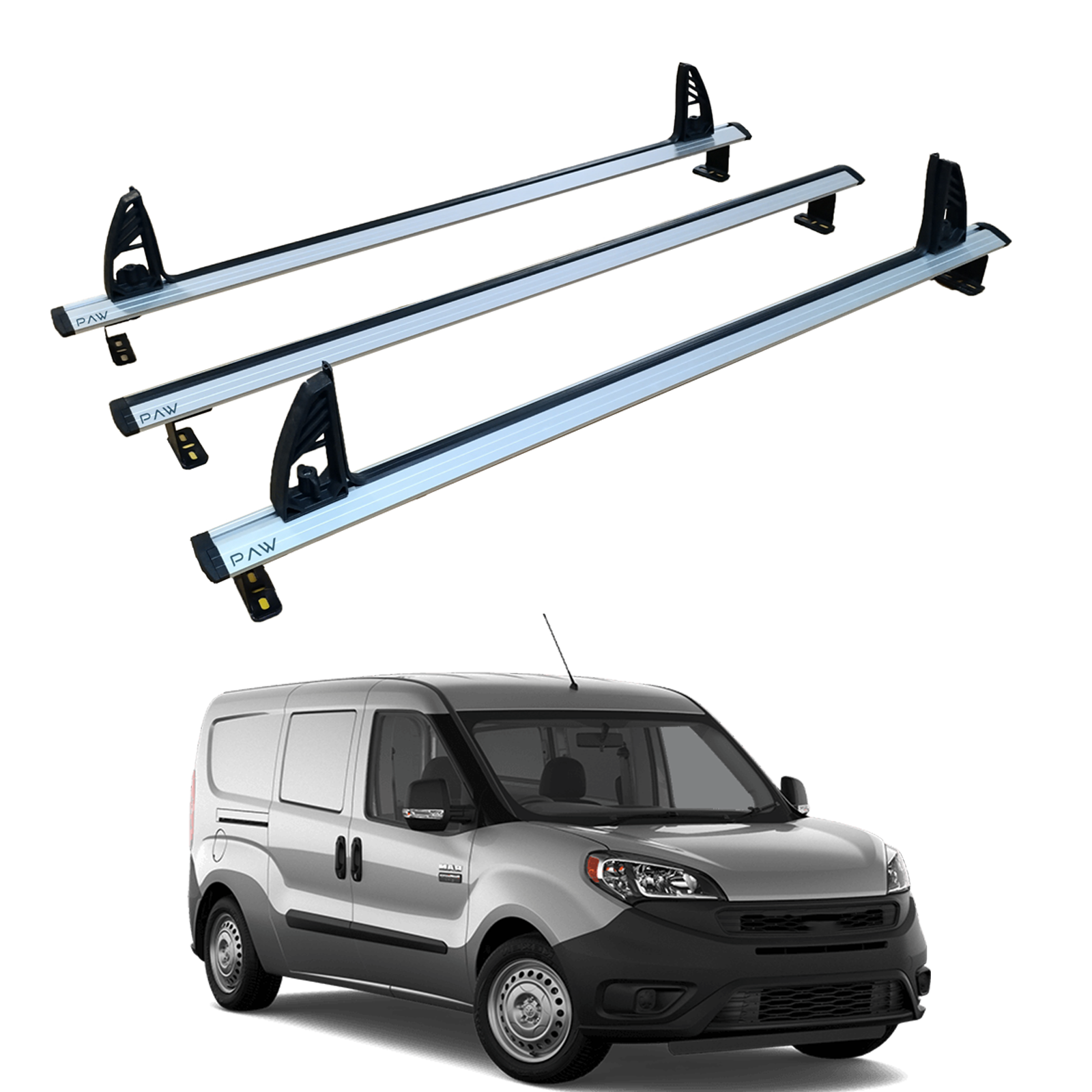 For Ram Promaster City Roof Racks Cross Bars Carrier Alu 2015-2022 3 Qty Silver