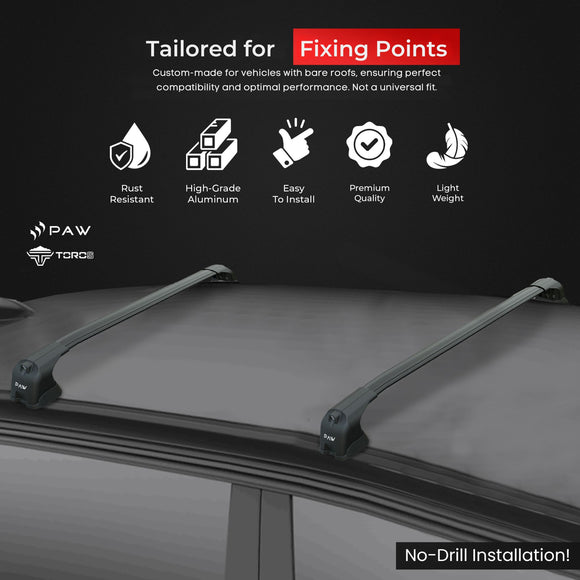 For BMW  1 Series (F70) 2025-Up Roof Rack Cross Bars Fix Point Silver